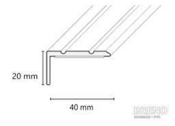 AP10 Schodová hrana vrtaná elox stříbro