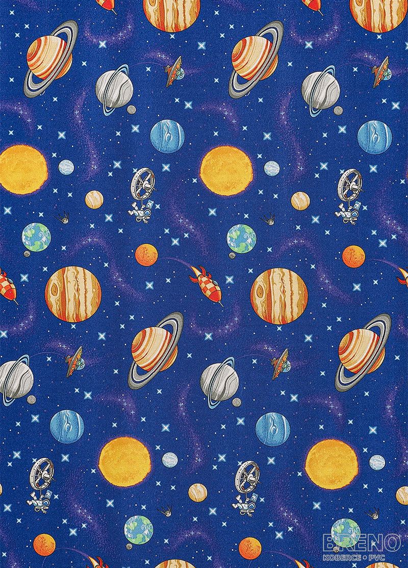 Metrážový koberec GALAXY 78 modrý vesmír