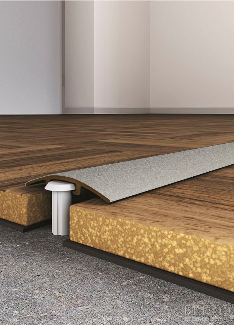 Prechodový profil česaný nerez - na hmoždinku