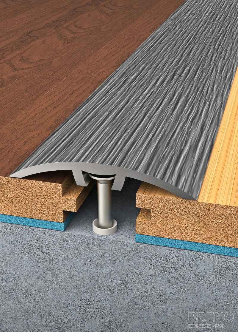 Přechodový profil dub šedý - samolepicí / na hmoždinku