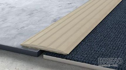 Prechodový profil gumový s drážkami béžový - samolepiaci