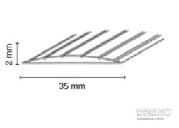 Přechodový profil gumový s drážkami béžový - samolepicí