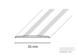 Prechodový profil s drážkami česaný nerez - samolepiaci