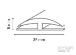 Prechodový profil sivobéžový - oboustranný