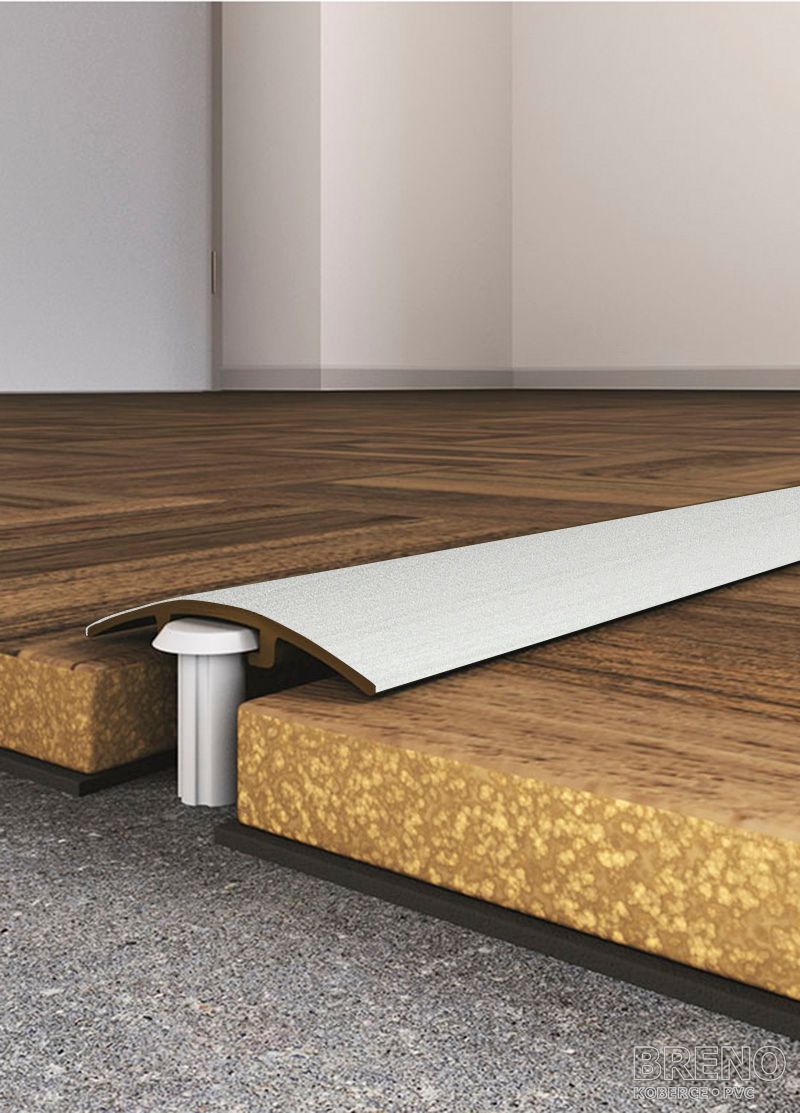 Prechodový profil striebro - na hmoždinku