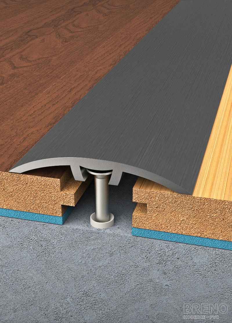 Přechodový profil titan broušený - samolepicí / na hmoždinku