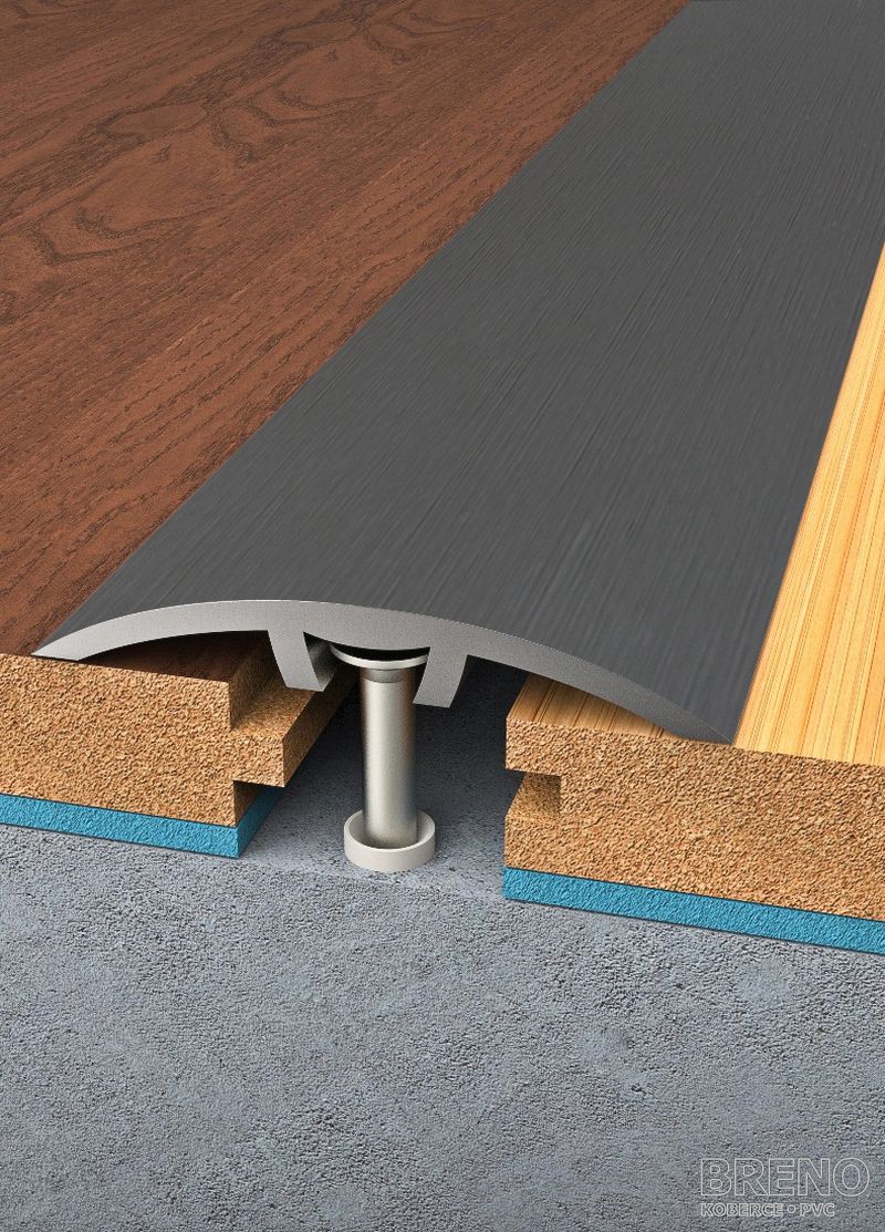 Prechodový profil titán brúsený - samolepiaci / na hmoždinku