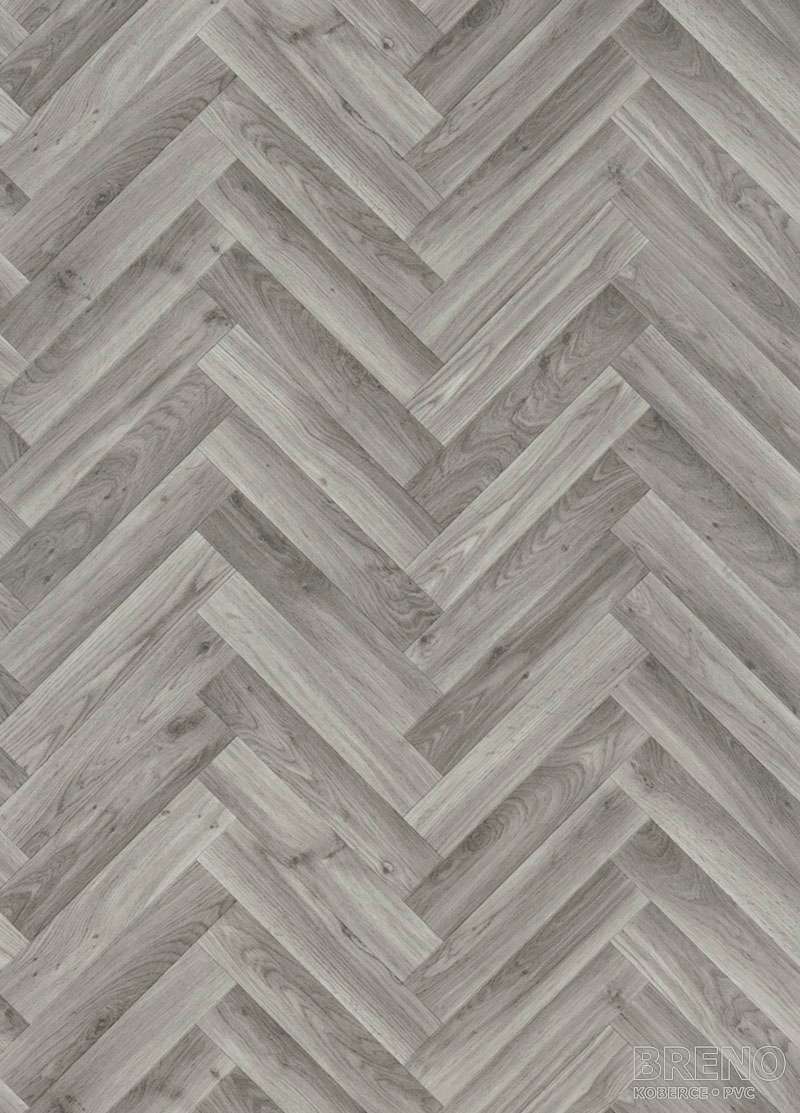 PVC CROWN Oak Chevron 919D - šedé parkety