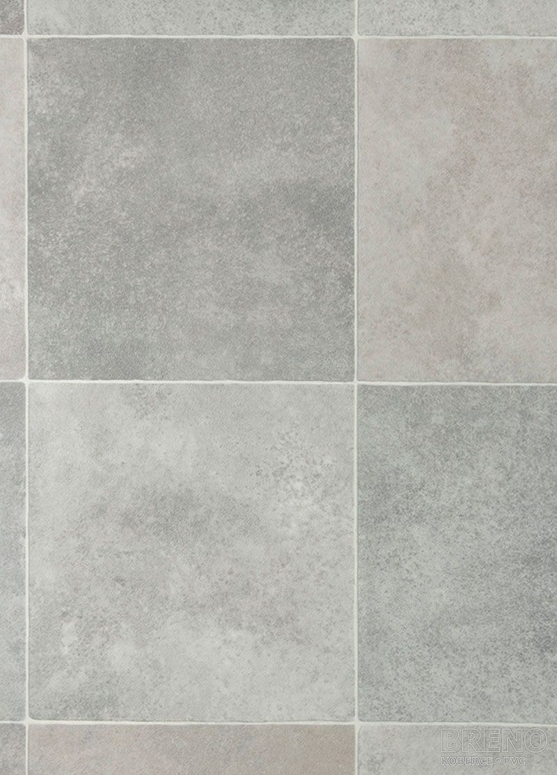 PVC SILVERTEX Zala 710M – štvorcový dekor dlažby šedého betónu