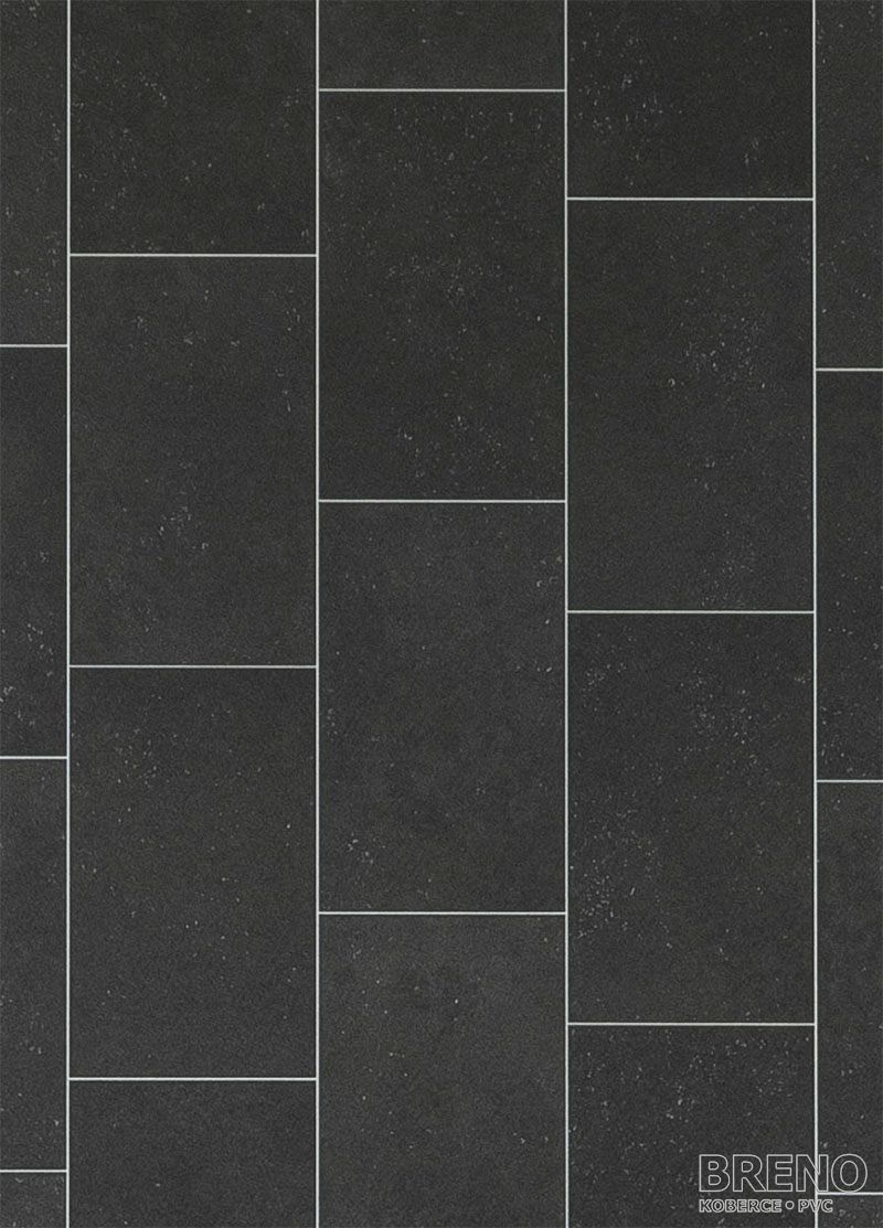 PVC SMARTEX Kent 909E – čierne dlaždice