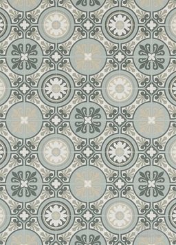 PVC SMARTEX Lagos 710M – šedé ornamentální dlaždice