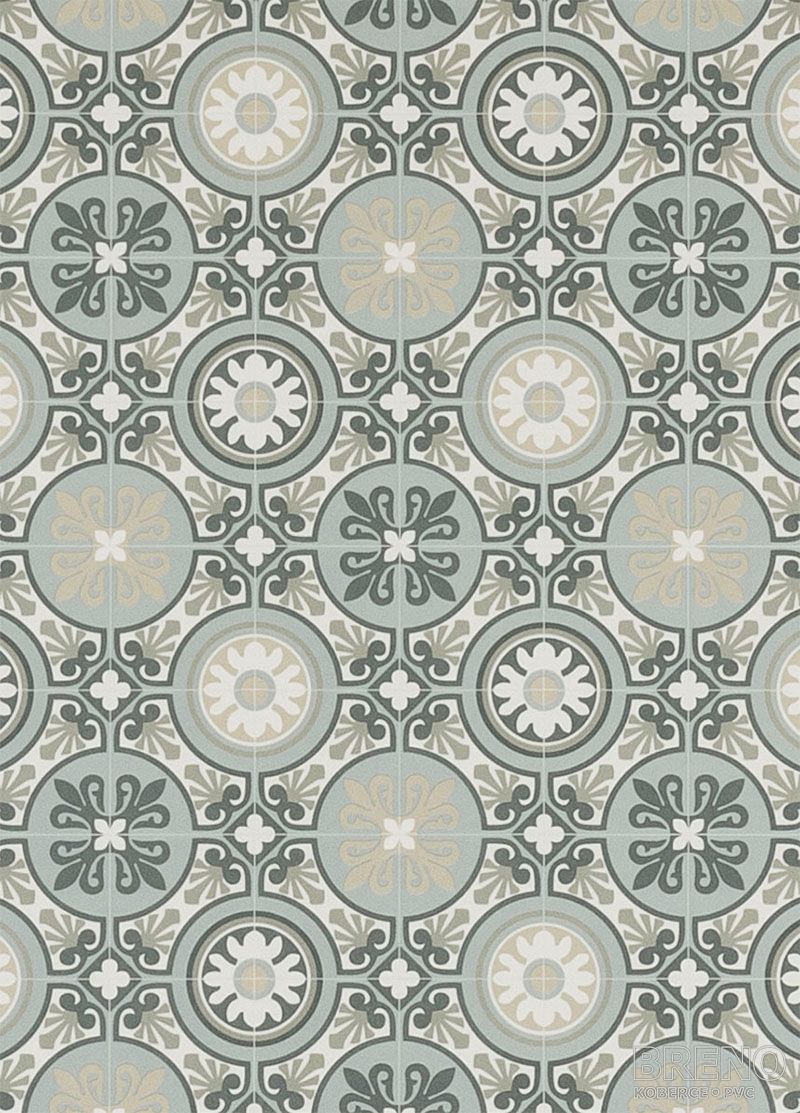 PVC SMARTEX Lagos 710M – sivé ornamentálne dlaždice