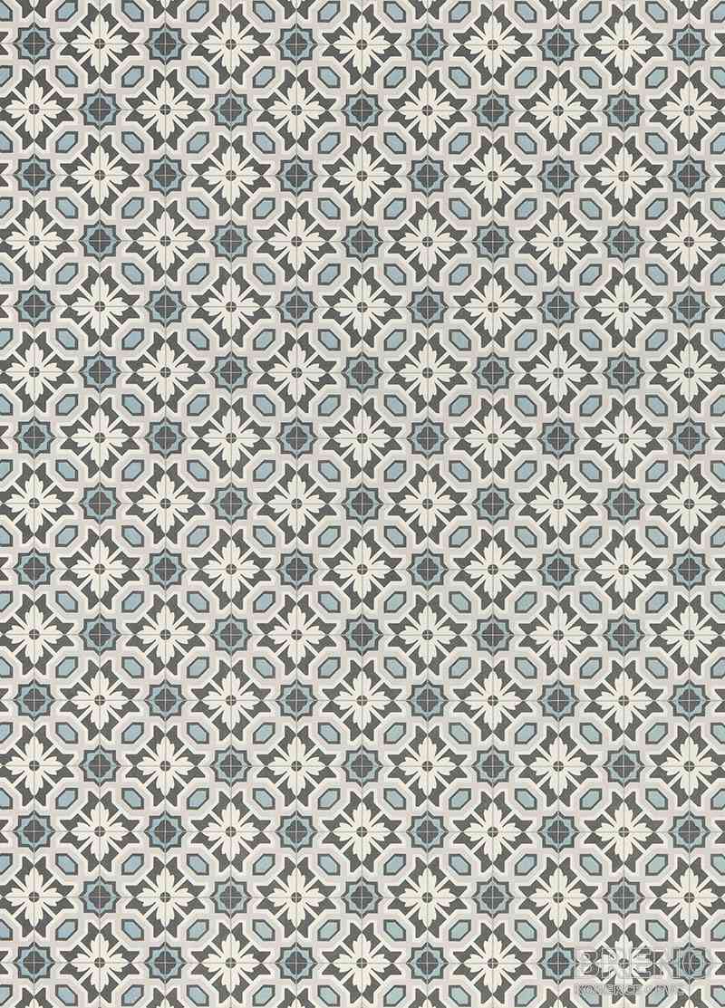 PVC SUPERTEX Eleanor 596 – šedobílá ornamentální dlažba