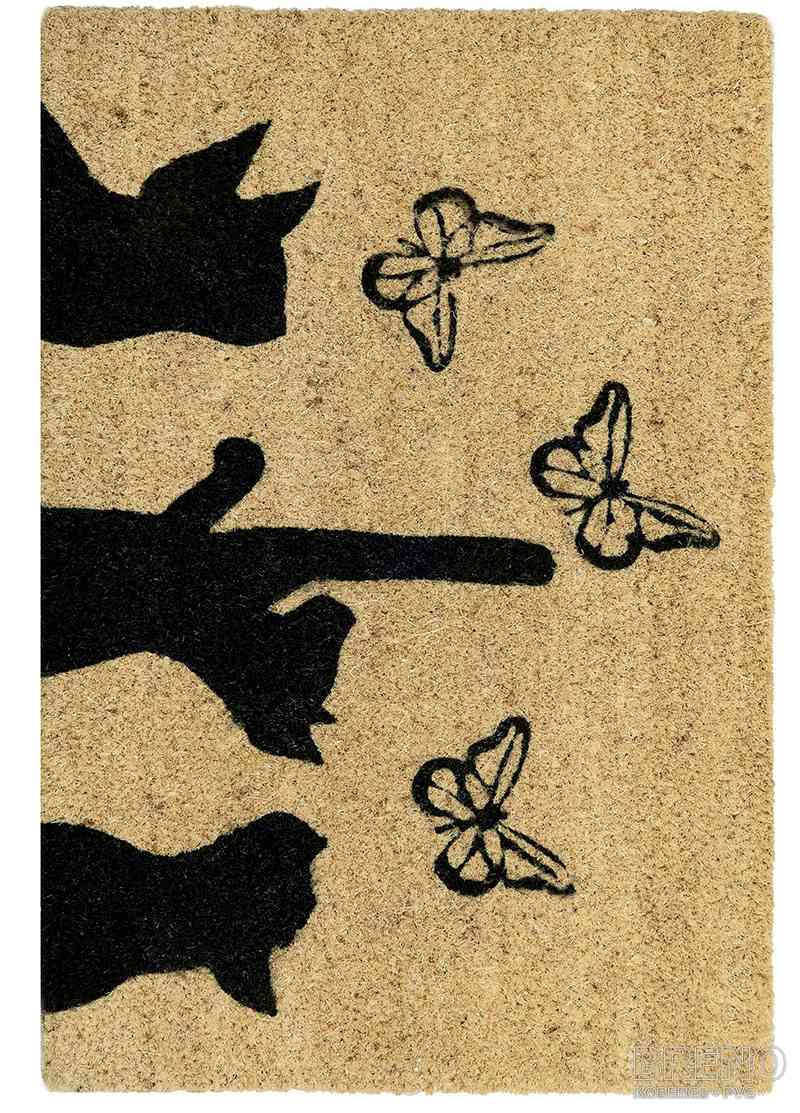 Rohožka kočky a motýli