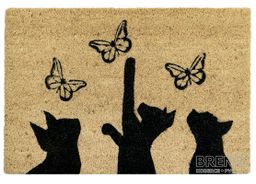 Rohožka mačky a motýle