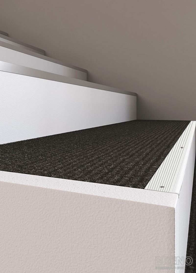 Schodová hrana B-Line vrtaná - stříbro