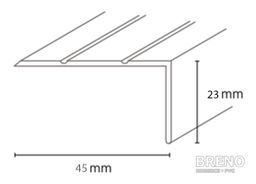 Schodová hrana B-Line vrtaná - stříbro