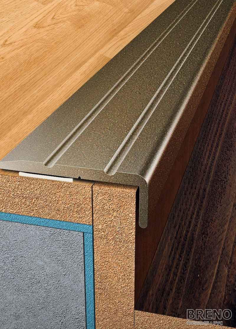 Schodová hrana bronz - samolepicí