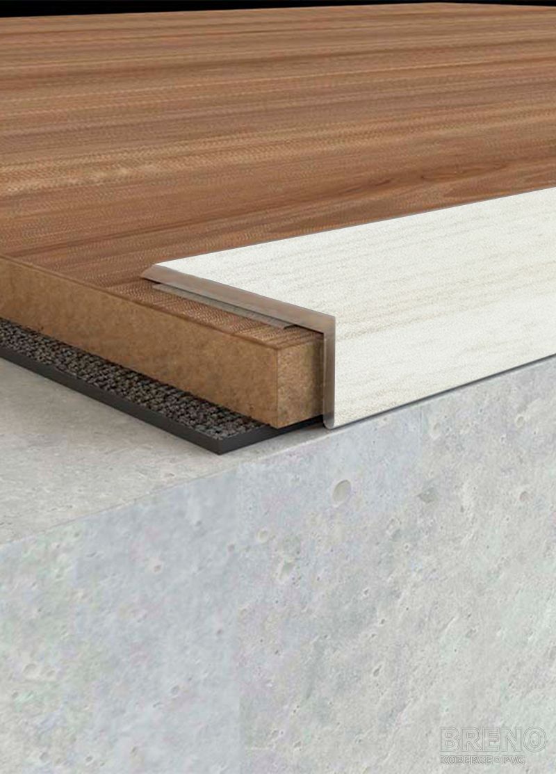 Schodová hrana DP31/S dub bílý - samolepicí