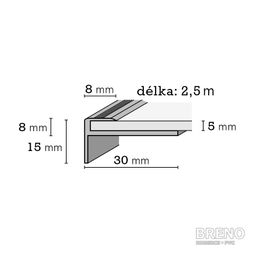Schodová hrana DP32 striebro mat - vŕtaná
