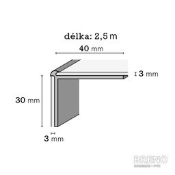 Schodová hrana DP40 bronz mat - vrtaná