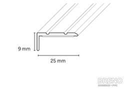 Schodová hrana striebro - samolepiaci
