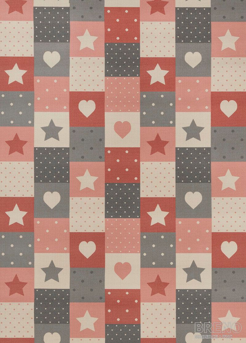 Metrážny koberec SPARK P452BG/S025 ružovošedý detský motív