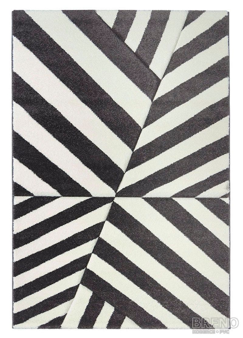 Kusový koberec VEGAS HOME / PASTEL ART 23/GVG – černé a bílé pruhy