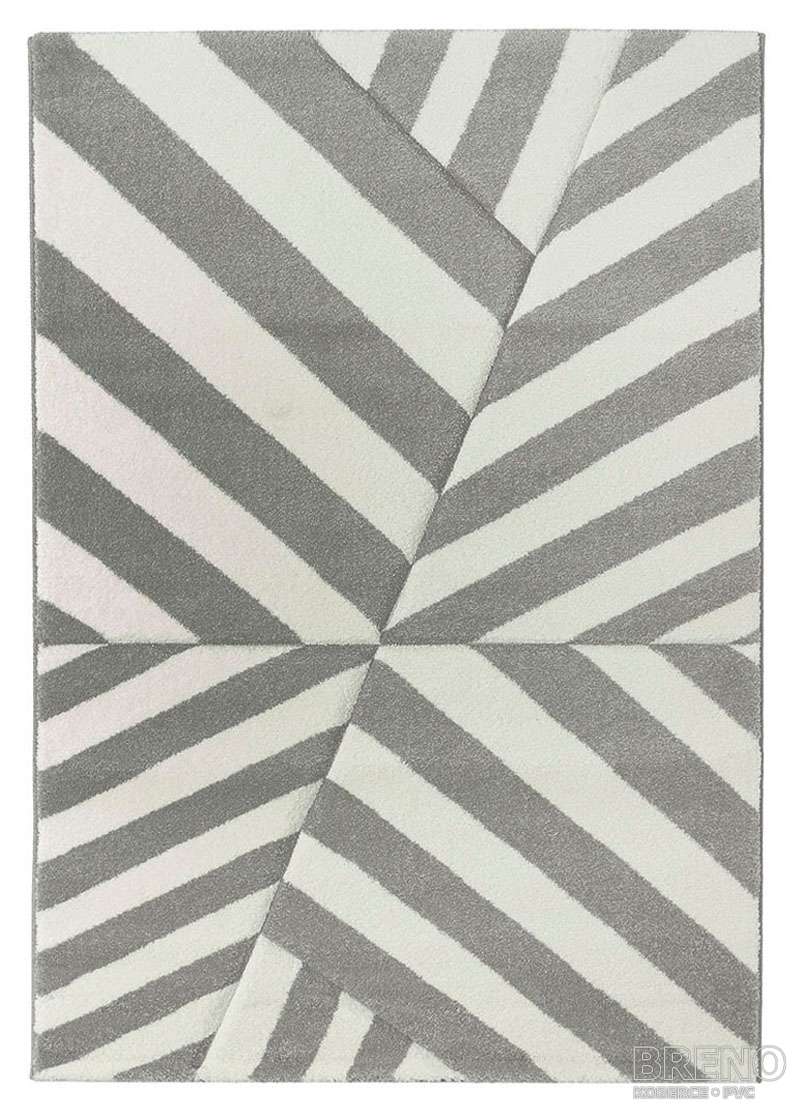 Kusový koberec VEGAS HOME / PASTEL ART 23/SVS – šedé a bílé pruhy