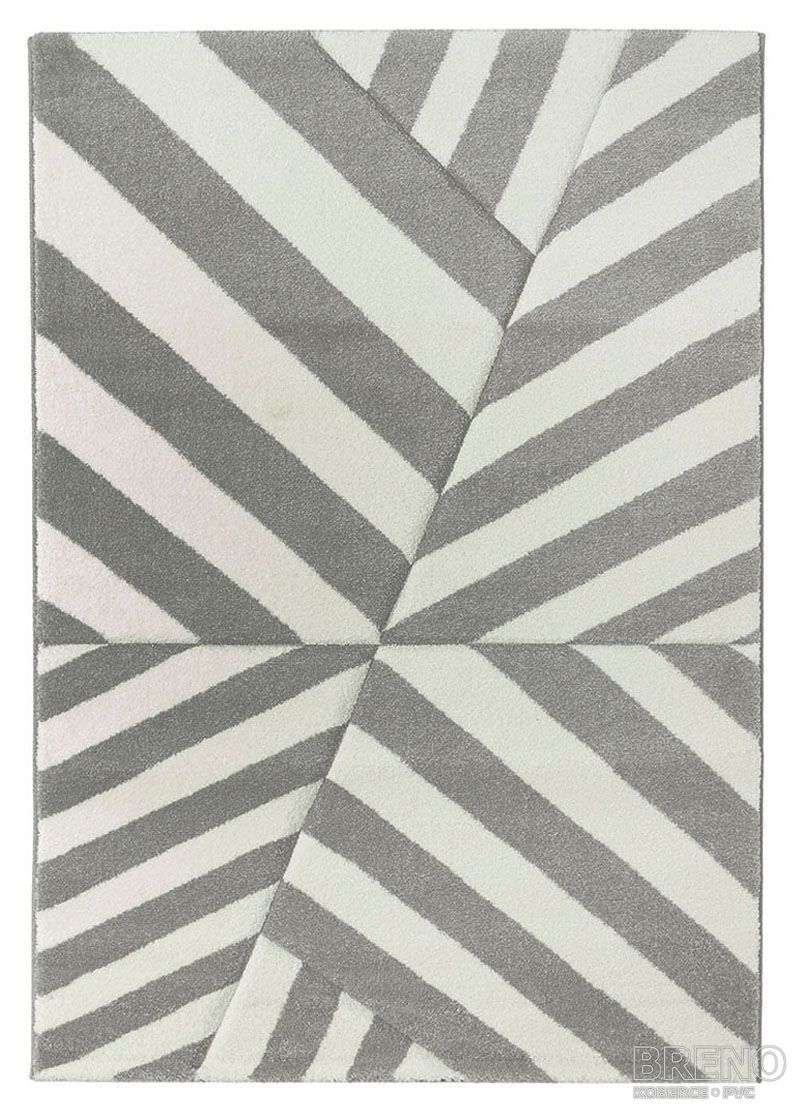 Kusový koberec VEGAS HOME / PASTEL ART 23/SVS – šedé a bílé pruhy