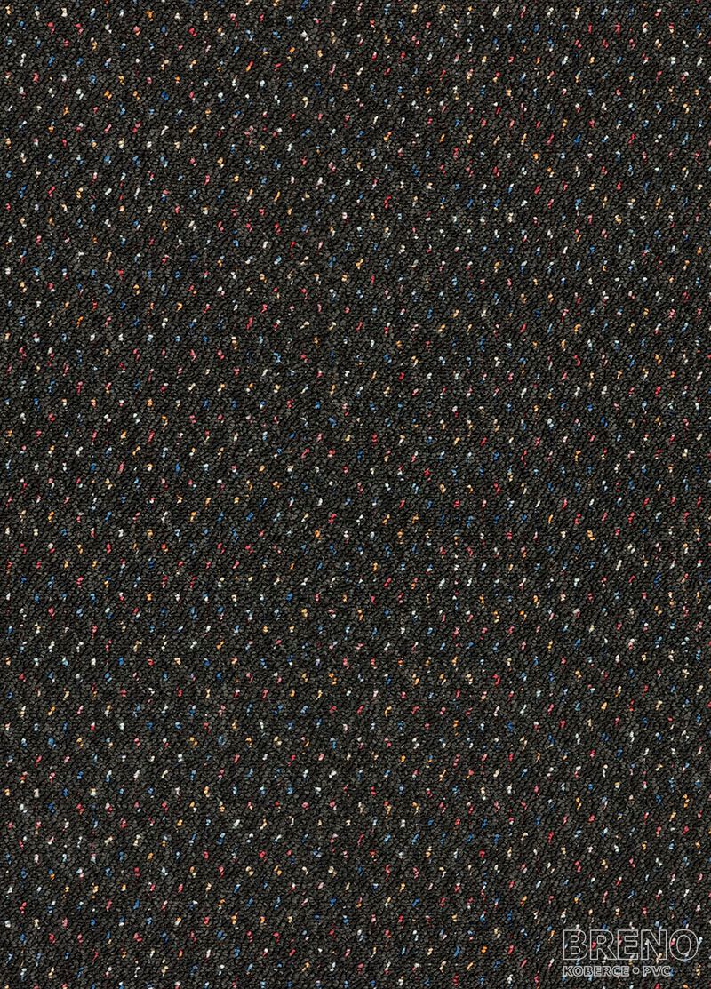 Metrážový koberec VIRTUOSE 78 černý s jemným barevným melírem