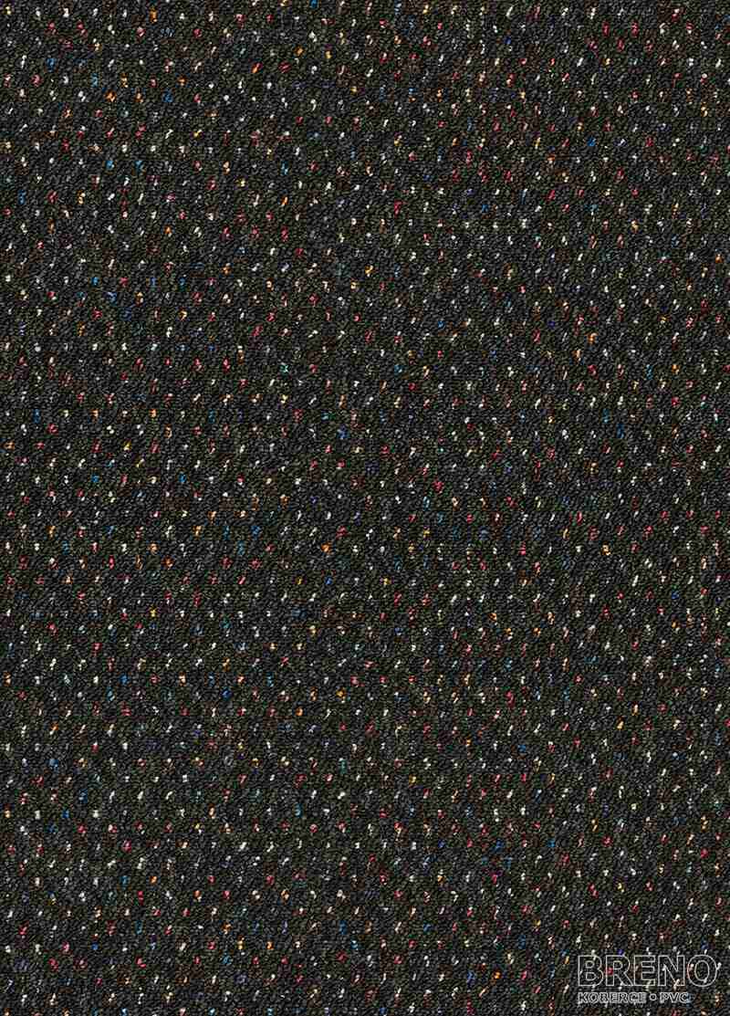 Metrážny koberec VIRTUOSE 78 čierny s jemným farebným melírom