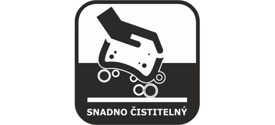 Piktogram označující snadno čistitelné produkty.