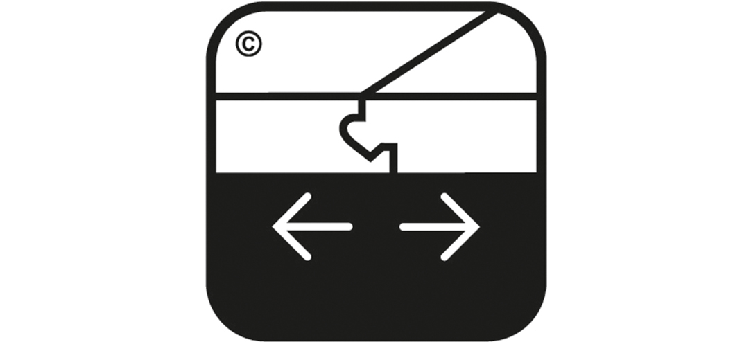 Piktogram pro produkty se zámkovou vazbou.