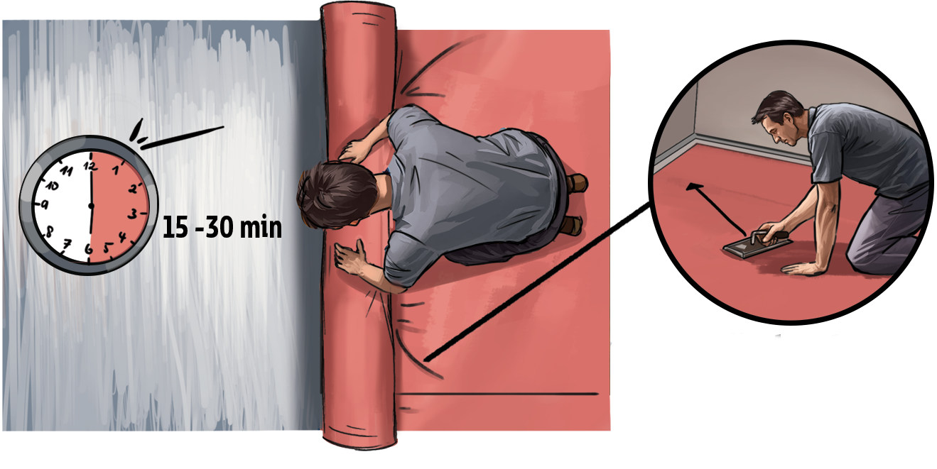 lepenie kobercov odvetranie lepidla